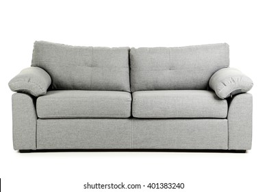 Grey Sofa Isolated On A White Background