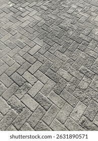 Grey srone bricks paved road