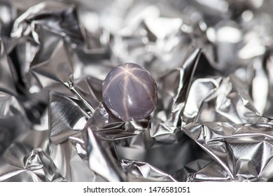 Grey Star Sapphire On Aluminium Foil