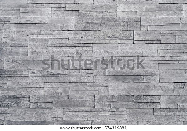 Grey Stone Wall Background Stacked Stone Stock Image