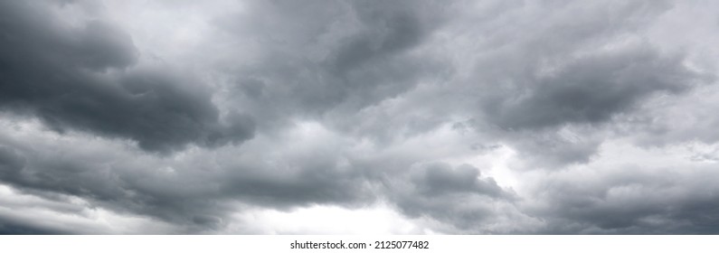 Grey storm clouds in sky wide banner