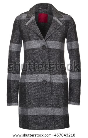 Grey stripped female coat