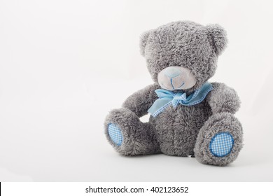 blue and grey teddy bear