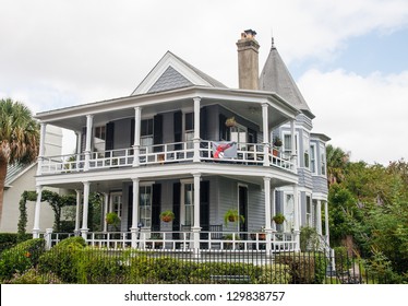 A Grey Traditional Southern Home In Charleston, South Carolina