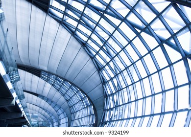 grey unusual geometric ceiling of office building - Powered by Shutterstock