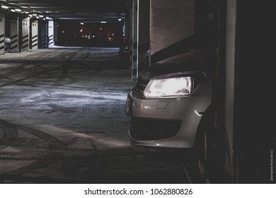 Grey volkswagen polo hatchback in garage