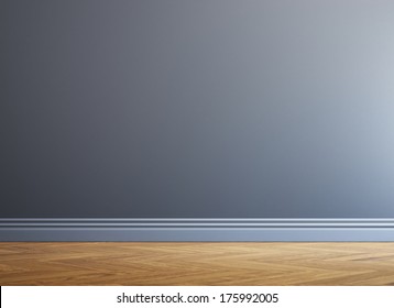 Grey Wall And Wood Floor