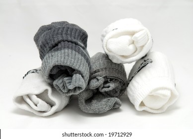 grey and white socks