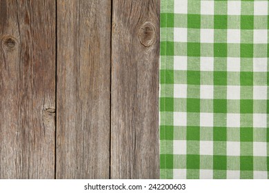 Grey wooden background with napkin - Shutterstock ID 242200603