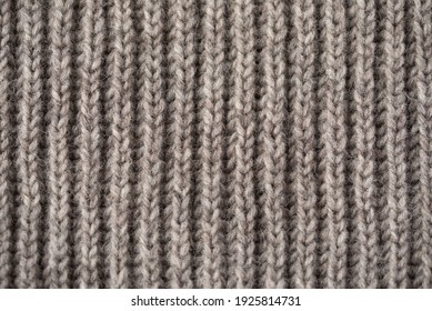 Grey Wool Brioche Stitch Knit