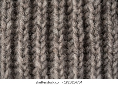 Grey Wool Brioche Stitch Knit