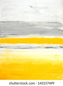 Grey And Yellow Abstract Art Painting