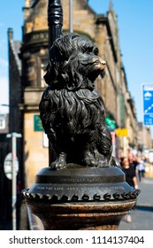 Greyfriars Bobby Statue In Edinburgh, Scotland On George IV Bridge