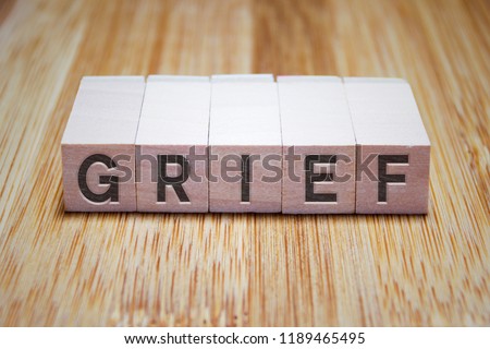 Grief Word In Wooden Cube Stamp