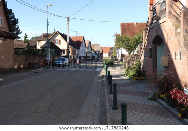 Griesbach, Region\
Grand Est/ France - October 12 2019: Streetview in town Griesbach,\
Alsace region in\
France