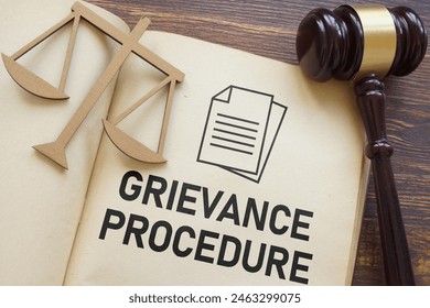 Grievance procedure is shown using a text