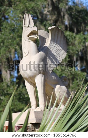 Griffin Mythological Creature Statue in Garden