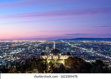 Griffith Observatory and Los Angeles at sunrise - Powered by Shutterstock