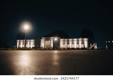 Griffith Observatory - southern California’s gateway to the cosmos during night, landscape format - Powered by Shutterstock