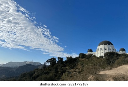 Griffith Observatory Under Cirrostratus Clouds Over Hollywood