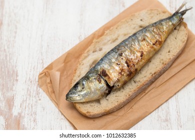 Griiled Sardine On Bread 