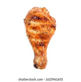 Grill Roast Bbq Chicken Leg Isolated On White Background