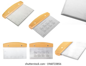 Grill Scraper With Wooden Handle Isolated On A White Background