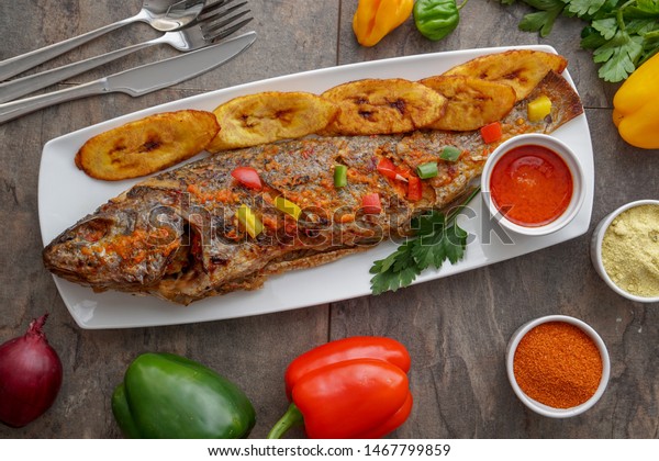 Grilled African Fish Dish Smoked Fish Stock Photo Edit Now 1467799859