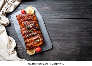 grilled and barbecue ribs pork