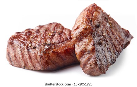 Grilled Beef Steak Isolated On White Background