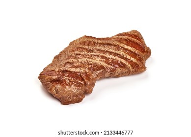 Grilled Beef Steak, Medium Rare Steak, Isolated On White Background