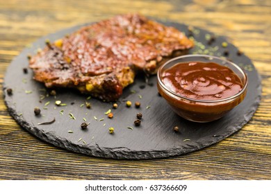 Grilled Beef Steak With Sauce