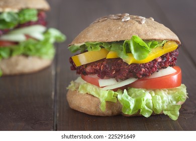 Grilled Beet Burger In Whole Grain Bun