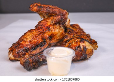 Grilled Charcoal Chicken Lebanese Wing Garlic Sauce Crispy