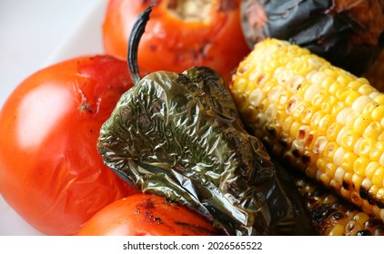 Grilled And Charred Corn Salsa Ingredients