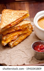 Grilled Cheese And Heirloom Tomato Sandwiches And Tomato Chickpea Soup