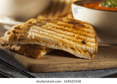 Grilled Cheese Sandwich With Creamy Tomato Basil Soup