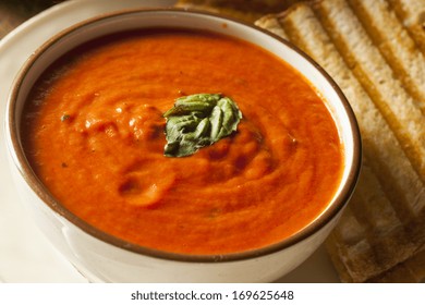 Grilled Cheese Sandwich With Creamy Tomato Basil Soup