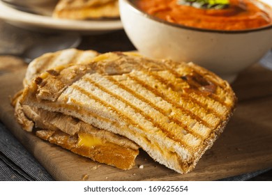 Grilled Cheese Sandwich With Creamy Tomato Basil Soup