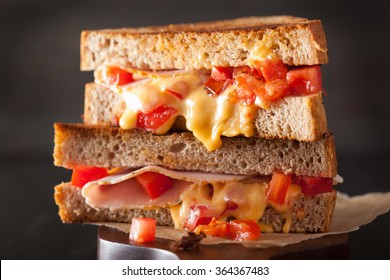 Grilled Cheese Sandwich With Ham And Tomato