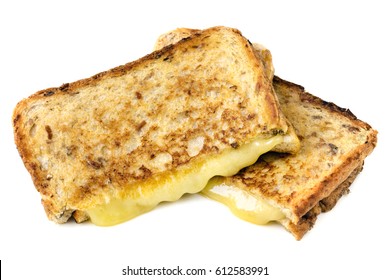 Grilled Cheese Sandwich, Isolated On White.