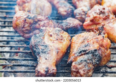 Grilled Chicken Drumsticks With A Crust, Macro.