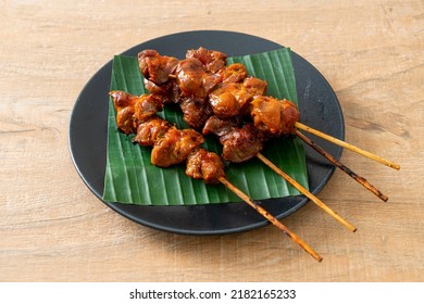 grilled chicken gizzard skewer - Asian street food style