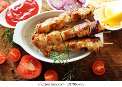 Grilled Chicken Kabob With Ingredients