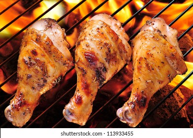 Grilled Chicken Legs On The Grill