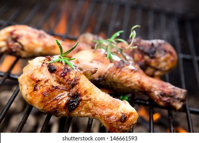 Grilled Chicken Legs On The Grill