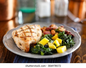 Grilled Chicken With Mango Kale Salad