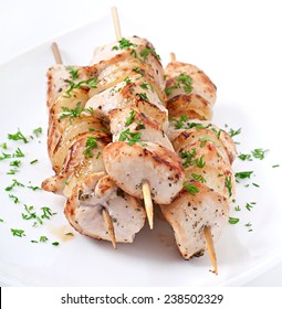 Grilled Chicken On Bamboo Skewers