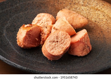 Grilled Cod Roe On A Plate