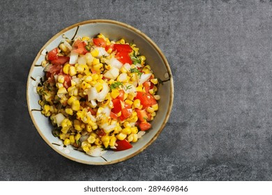 Grilled Corn Salsa With Copy Space